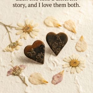 Antique Bronze Heart Earrings - Intricate Elegance