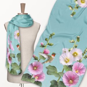 Hummingbirds & Hollyhocks ECO SCARF