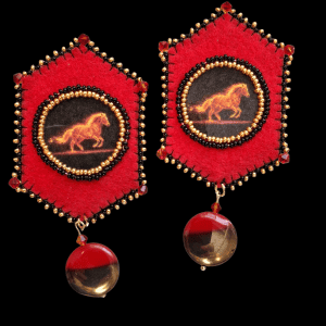 Stylish 2026 Fire Horse Earrings with Fingernail Posts