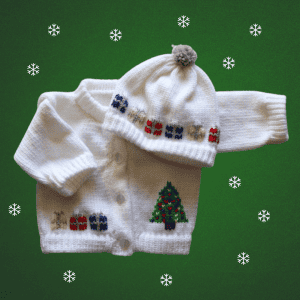 First Christmas Baby Sweater, Personalized Knitted Infant Cardigan, Shower Gift