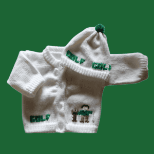 Golf Baby Sweater, Personalized Knitted Baby Cardigan, Custom Sports Infant Clothes, Shower Gift