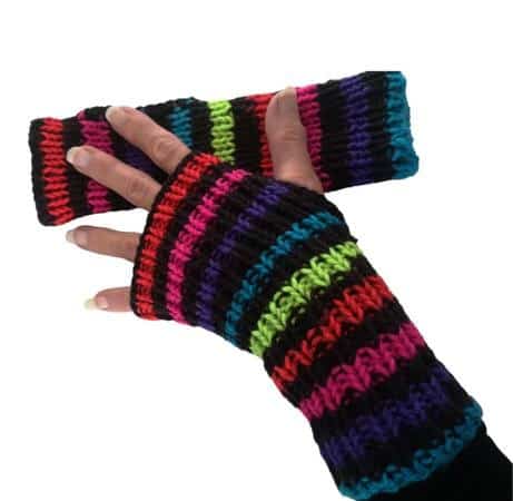 Rainbow Rave Disco Gay Pride lgbt Retro Knit Gloves Mitts