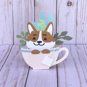 Tea Cup Dog Pop Up Card