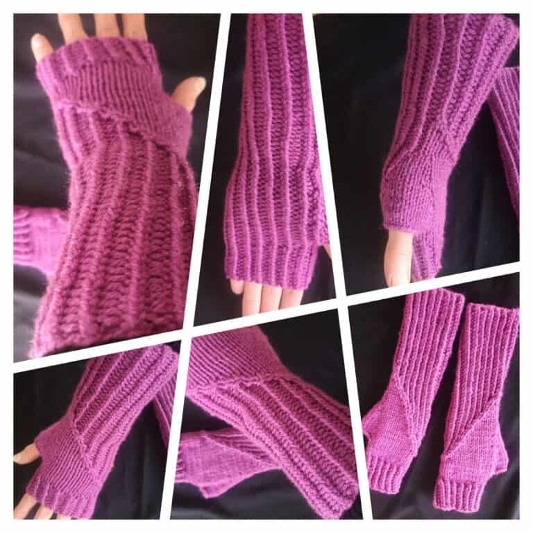 Pink Grape Soda HandKnit in Canada Fingerless Texting Gloves Mittens Arm Warmer