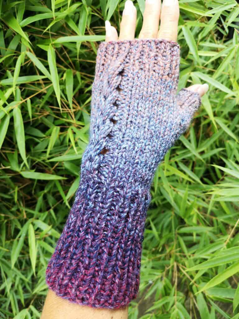Handmade Braided Knit Fingerless Gloves Mittens