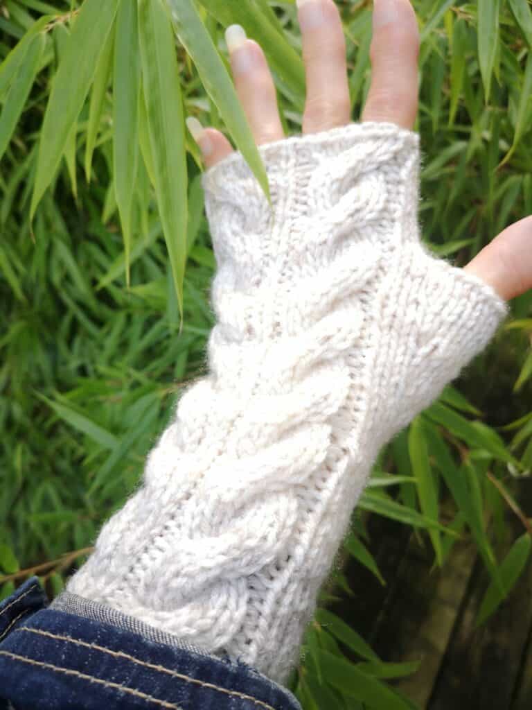 Moonbeam Off-White War, Fingerless Winter Gloves Mittens