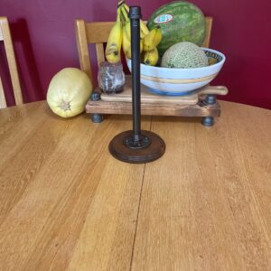 Hand Stained Industrial Paper Towel Holder: Retro Kitchen Decor