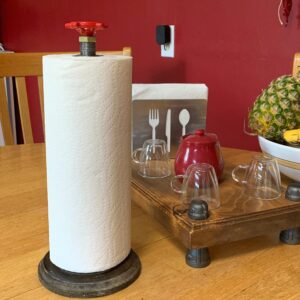 Steampunk Paper Towel Holder: Industrial Style with Water Valve