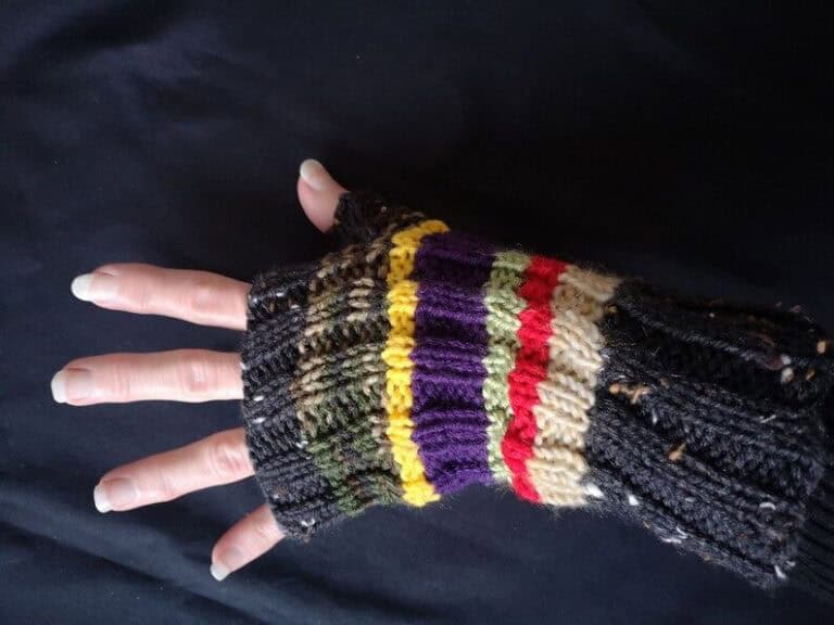 Multicolor Stripes Vagabond Knit Fingerless Gloves