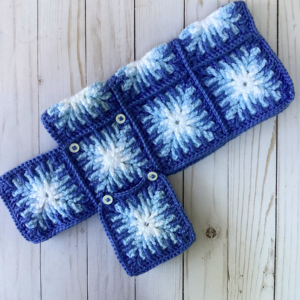 Crocheted Snowflake Granny Square Dog Coat
