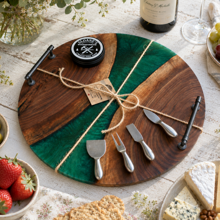 Charcuterie Board Round with Resin