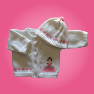 Princess Baby Sweater, Personalized Knitted Infant Cardigan, Custom Shower Gift