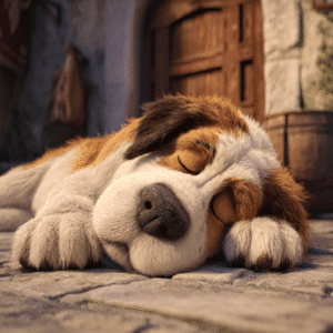 Cartoon-style_of_a_Saint_Bernard_sleeepin