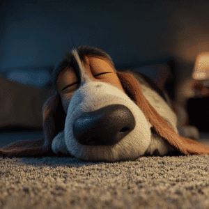Cartoon-style_a_basset_hound_sleeping