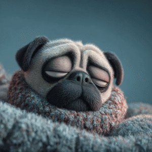 Cartoon-style_a_pug_sleeping