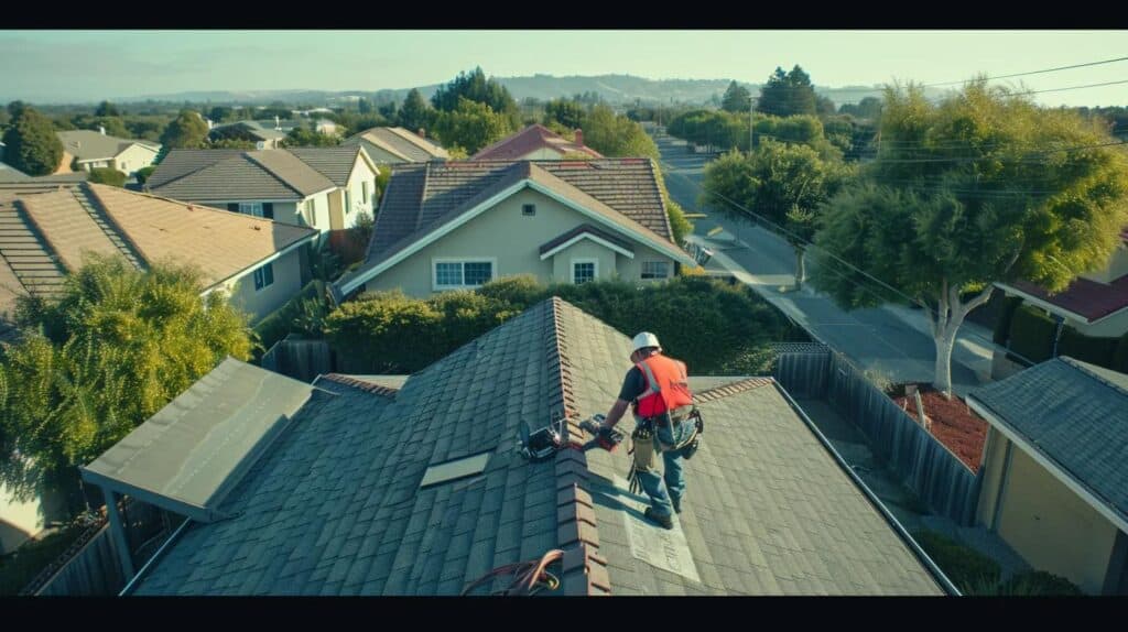 Slate roof replacement by Crazy Horse Roofing in a residential neighborhood showcasing professional roofing services and quality craftsmanship