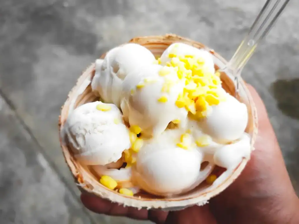 Delicious homemade coconut pineapple ice cream with creamy texture and tropical flavor. Perfect for.