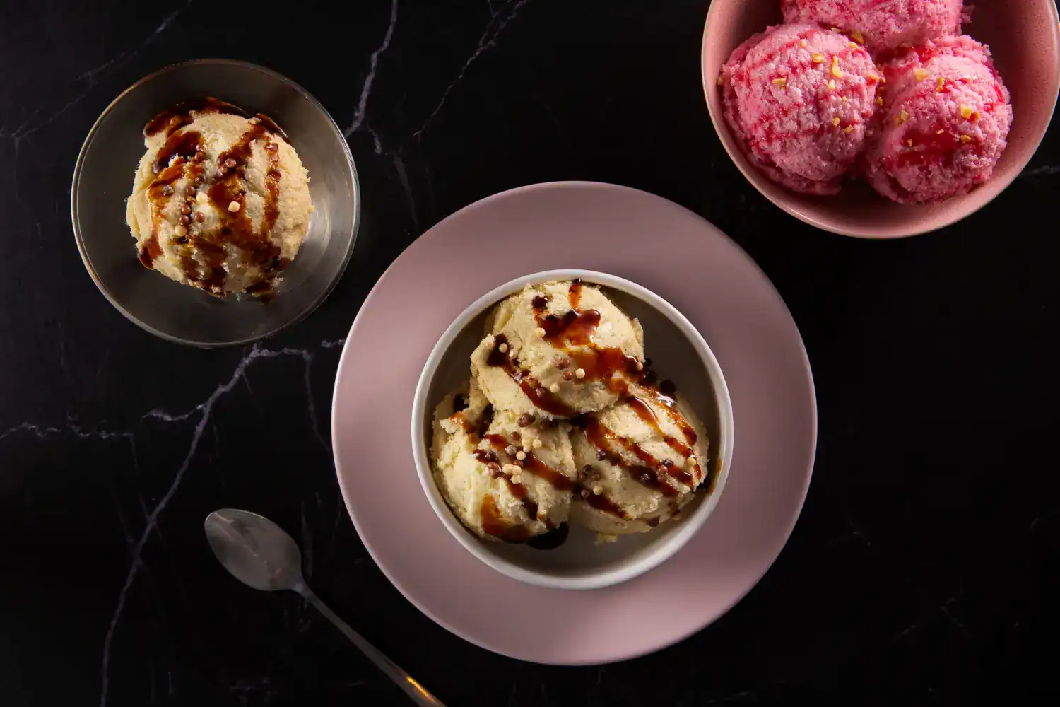 Hazelnut Mocha Ice Cream served in a bowl with chocolate drizzle, perfect for dessert lovers.