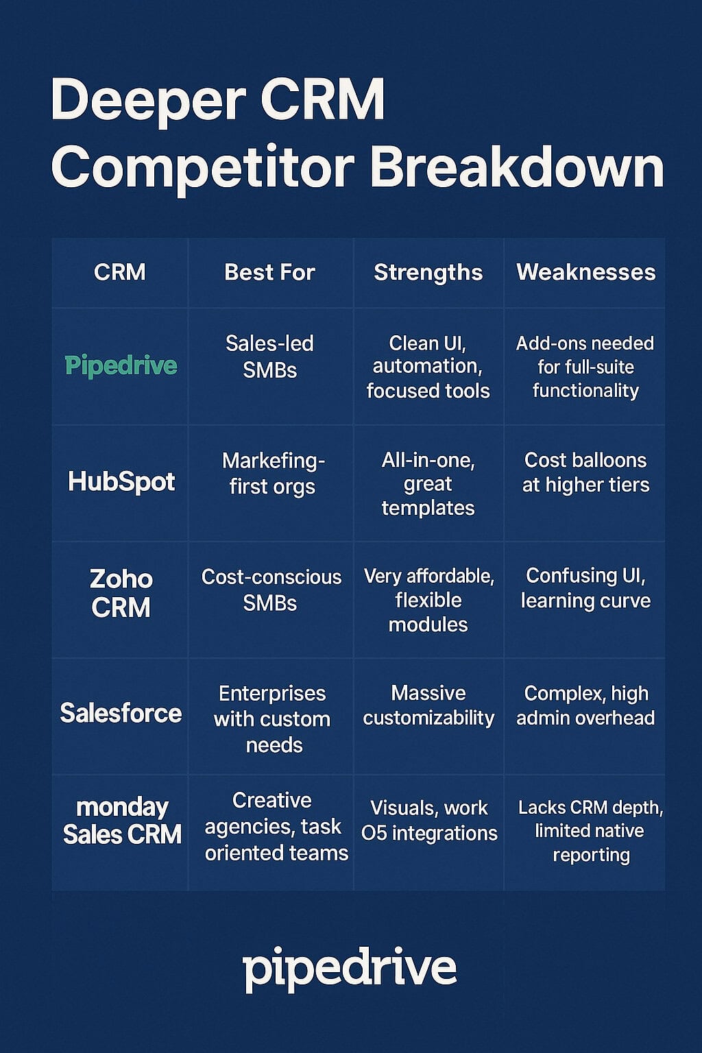 Deeper CRM Competitor Breakdown