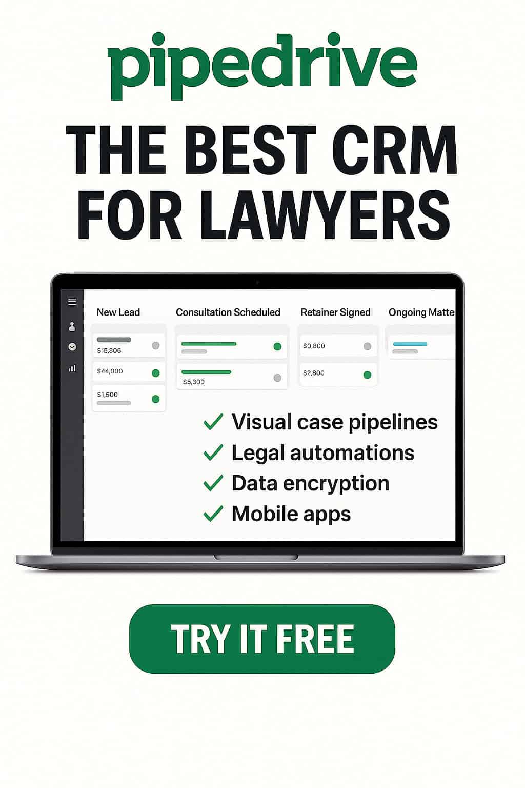 Pipedrive is the Best CRM Software for Lawyers 