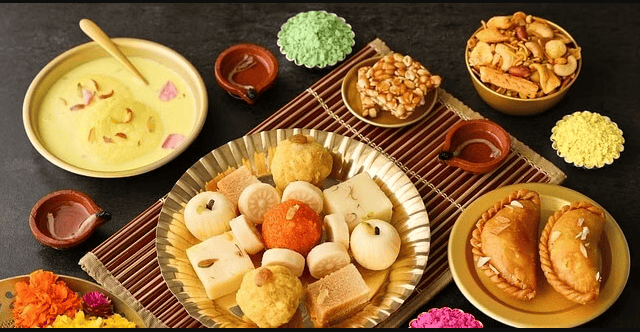 Assorted Indian sweets platter, traditional Indian desserts for celebrations, authentic Indian sweet dish selection.