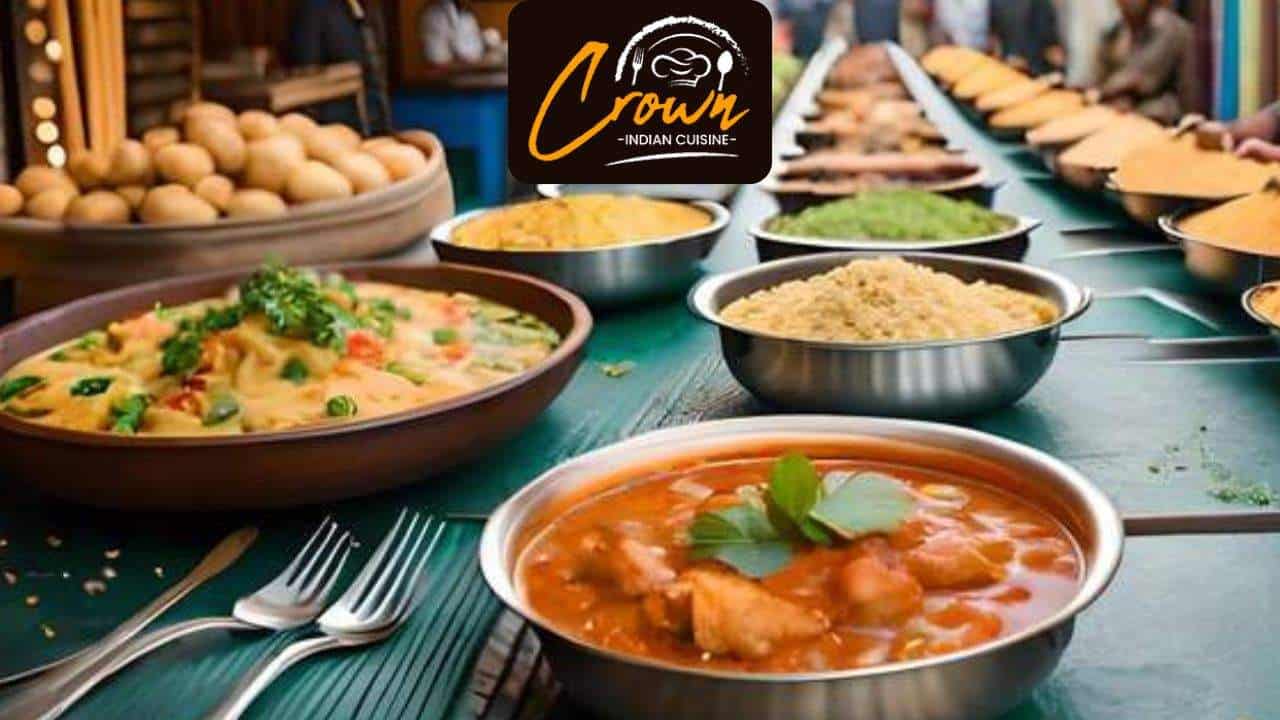 Fresh Indian dishes served at Crown Indian Cuisine restaurant in Melbourne, showcasing flavorful curries and traditional cuisine.