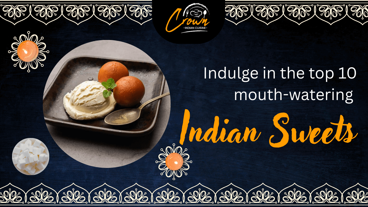 Sweet Indian dessert with ice cream and gulab jamun.