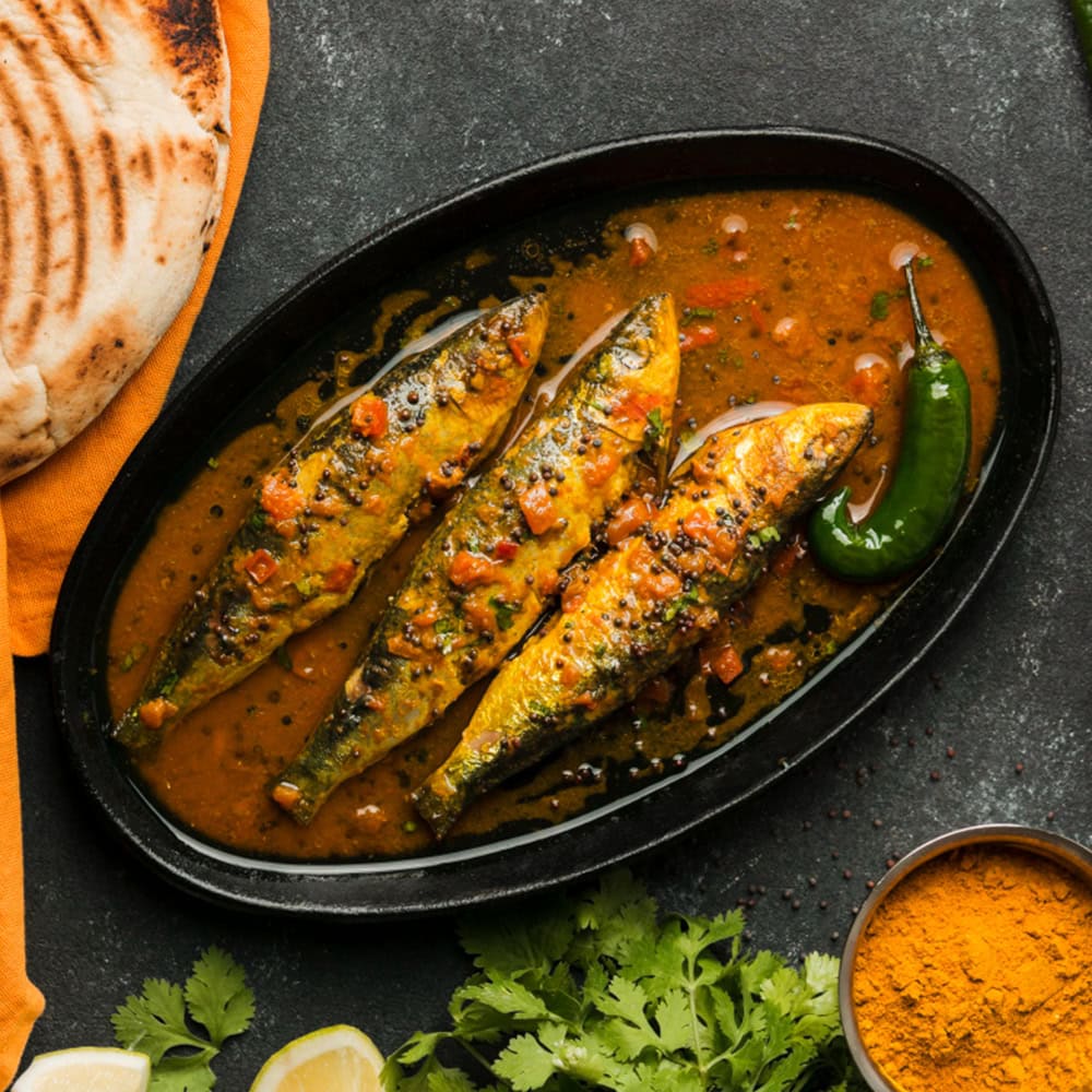 Fresh Indian-style spiced fish curry with chili and herbs from Crown Indian Cuisine Windang.