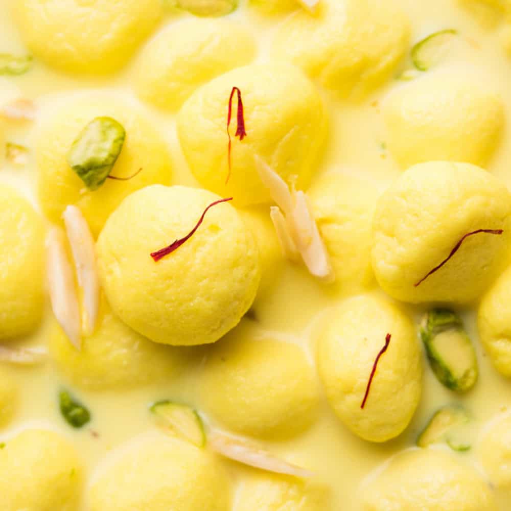 Sweet Indian Ras Malai dessert at Crown Indian Cuisine Windang.