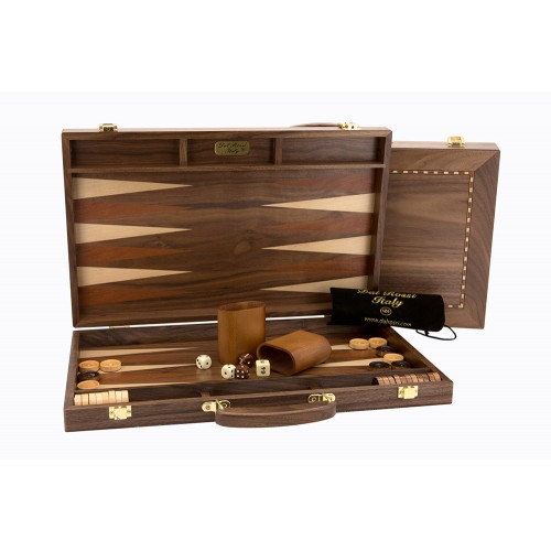 Dal Rossi Italy Backgammon Walnut With Handle 18"