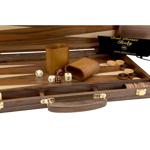 Dal Rossi Italy Walnut Backgammon With Handle 15" - Image 3