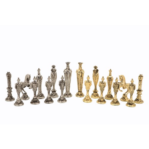 Dal Rossi Italy Renaissance Chess Set on Walnut Finish Chess Box 20” with compartments - Image 3