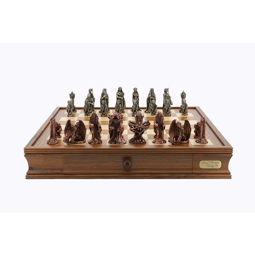 Dal Rossi Chess Set on a 20" chess box Evil Ring Metal Chessmen - Image 4