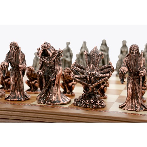 Dal Rossi Chess Set on a 20" chess box Evil Ring Metal Chessmen - Image 7