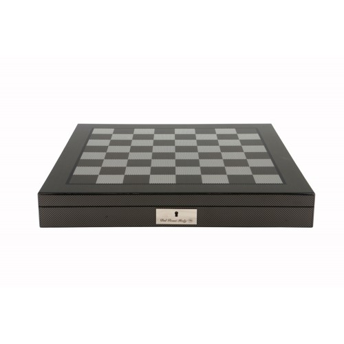 Dal Rossi Italy Carbon Fibre Shiny Finish Chess Box 16” with Metal Marble Chess Pieces - Image 5