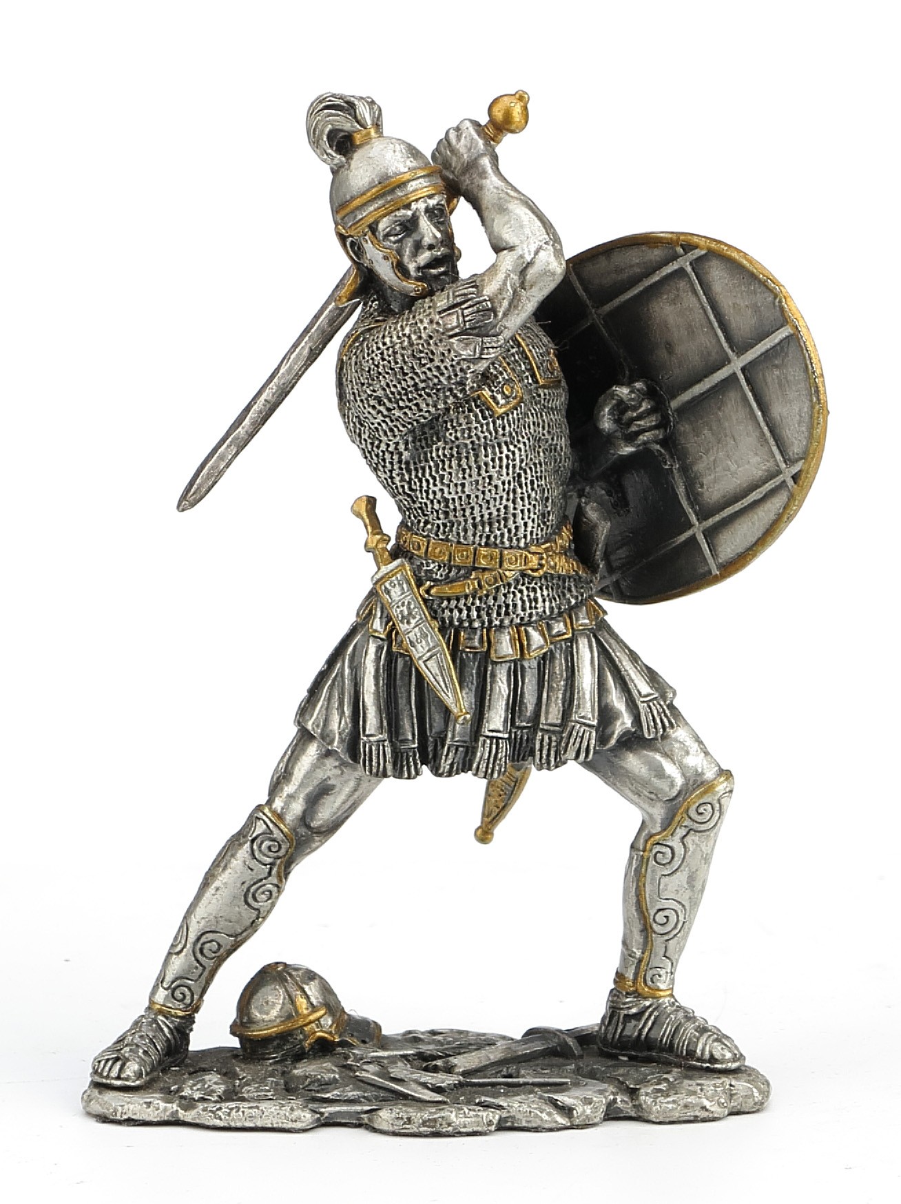 Dal Rossi Pewter MEDIEVAL WARRIOR - SHIELD IN LEFT HAND HOLDING Pewter Figurines height from 110mm to 160mm