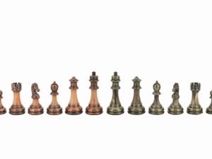 Dal Rossi Italy, Staunton antique Green and Copper Finish Chessmen