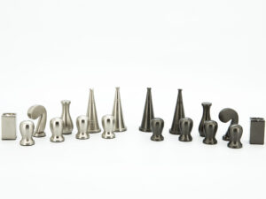 Dal Rossi Italy Chess Pieces Metal Dark Titanium and Silver 90mm Chessmen ONLY
