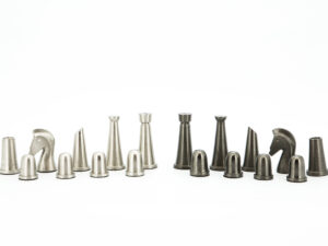 Dal Rossi Italy Chess Pieces Dark Titanium and Silver 85mm