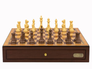 Dal Rossi Italy Chess Set Walnut Finish 18", With Queens Gambit Chessmen 90mm