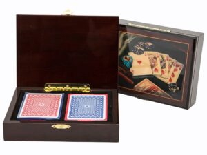 Las Vegas Card Box Wood Cigar Style including cards