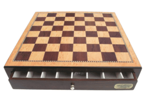 Dal Rossi Italy, Chess Box ONLY with Drawers 18" Shiny Walnut