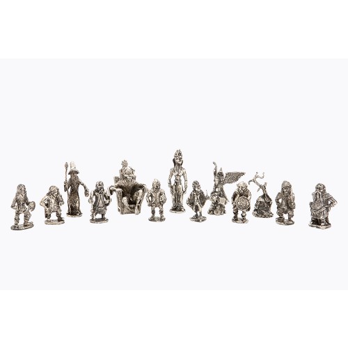 Dal Rossi Italy Good and Evil Chess Set on a Walnut Shiny Finish Chess Board 50cm - Image 3