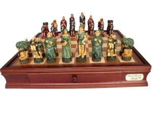 Dal Rossi Italy Robin Hood Chess Set with Drawers 20"