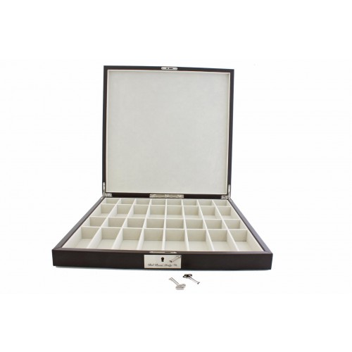 Dal Rossi Italy Walnut Finish PU Leather Bevelled Edge Chess Set With Compartments and Metal / Marble Finish Chess Pieces - Image 5