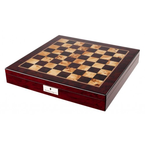 Dal Rossi Italy Chess Box Mahogany Finish 20" with compartments Gold and Silver 101mm pieces - Image 2