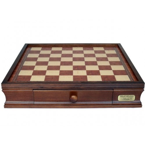 Dal Rossi LARGE Metal Wood Chess Set With Two Drawers 20" Walnut Finish - Image 2
