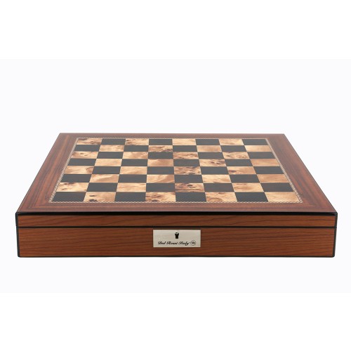 Dal Rossi Italy Gold & Titanium Chess Pieces on Walnut Finish Chess Box 20” with compartments - Image 3