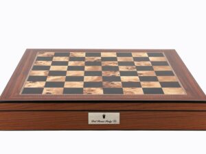 Dal Rossi Italy Chess Box Walnut Finish Chess Box 20” with compartments