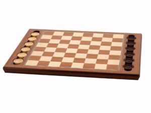 Dal Rossi Italy Wooden Checkers Set, board and pieces